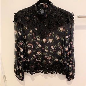 Zara black floral top